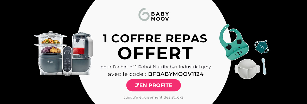 Babymoov : 1 robot Nutribaby+ Industrial grey acheté = 1 coffret repas offert