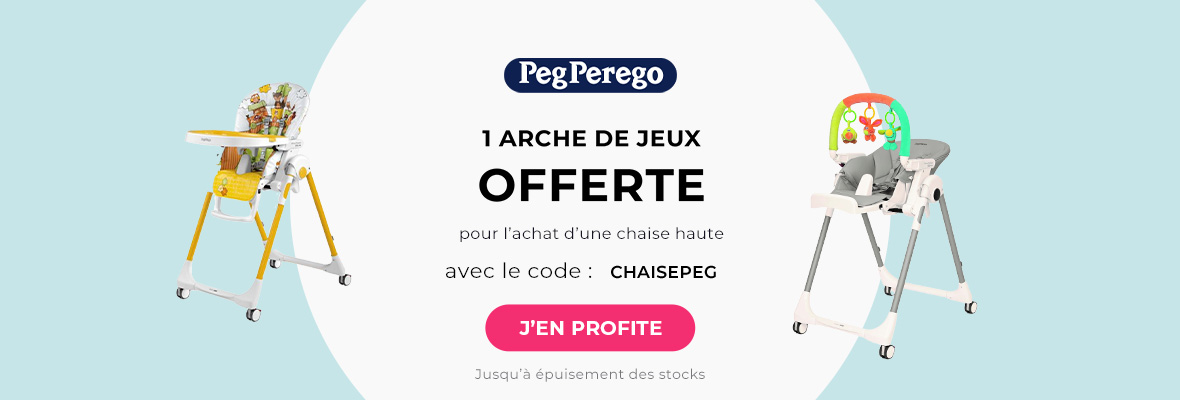 Peg Perego : 1 Chaise haute = 1 arche de jeux offerte