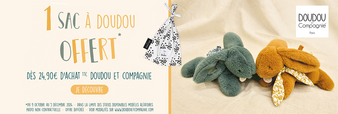 ODR Doudou et Compagnie : Dès 24,90€ d'achat = 1 sac à doudou offert