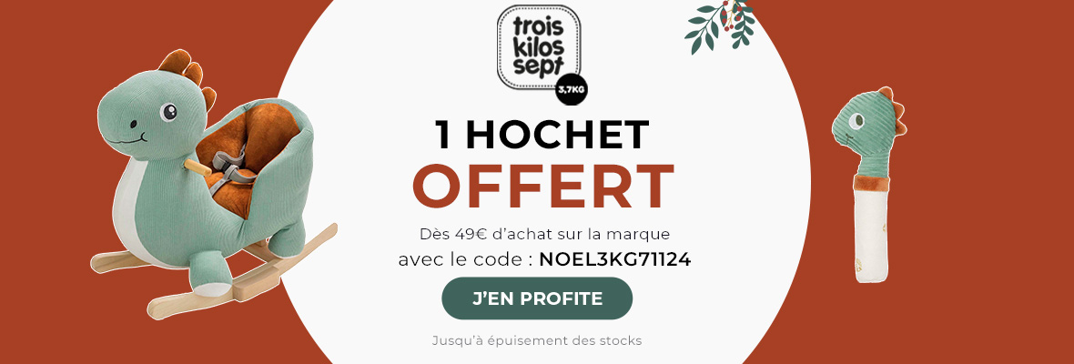 Trois kilos sept : Dès 49 € d’achat sur la collection DIPLODODO = 1 hochet offert