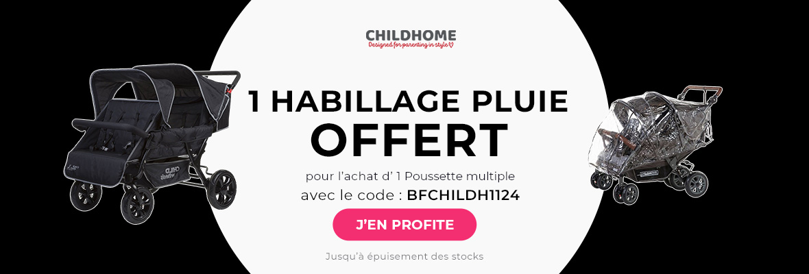 Childhome : 1 poussette multiple achetée = 1 habillage pluie offert