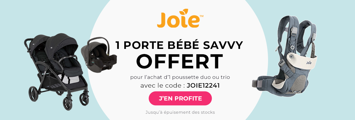 Joie : 1 poussette duo ou trio achetée = 1 porte bébé Savvy offert