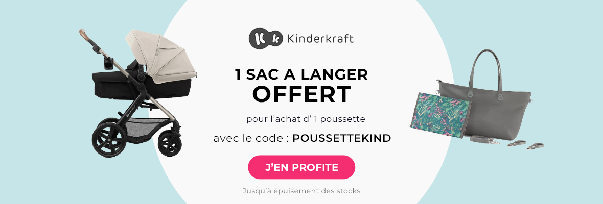 Kinderkraft : une poussette = un sac a langer offert