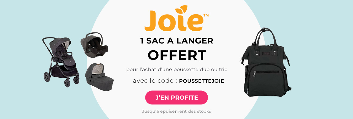 Joie : 1 pack duo ou trio achetée = 1 sac à langer offert 