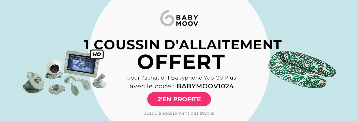 Babymoov : 1 Babyphone yoo go + HD acheté = 1 coussin d'allaitement offert