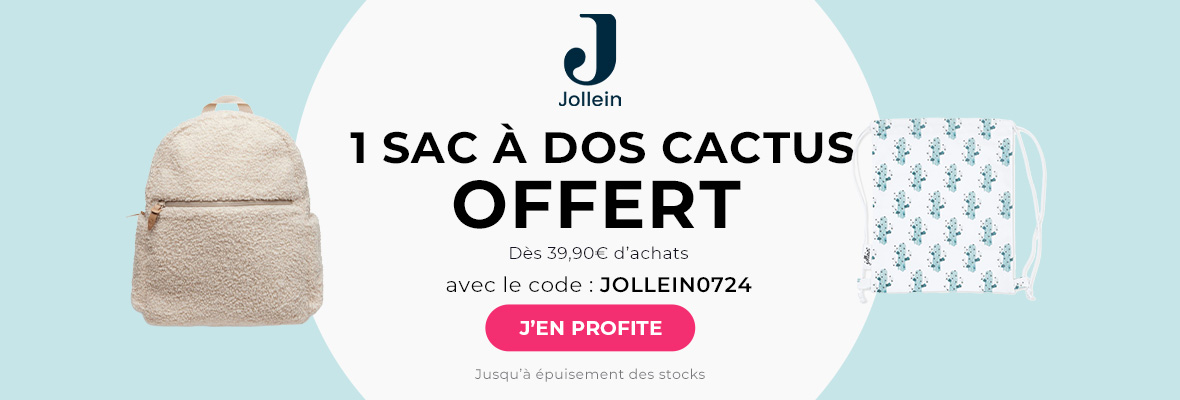 Jollein : Dès 39,90€ d'achat Jollein = un sac à dos cactus offert