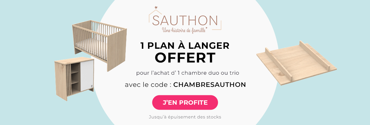 Sauthon : une chambre duo ou trio achetée = un plan à langer offert