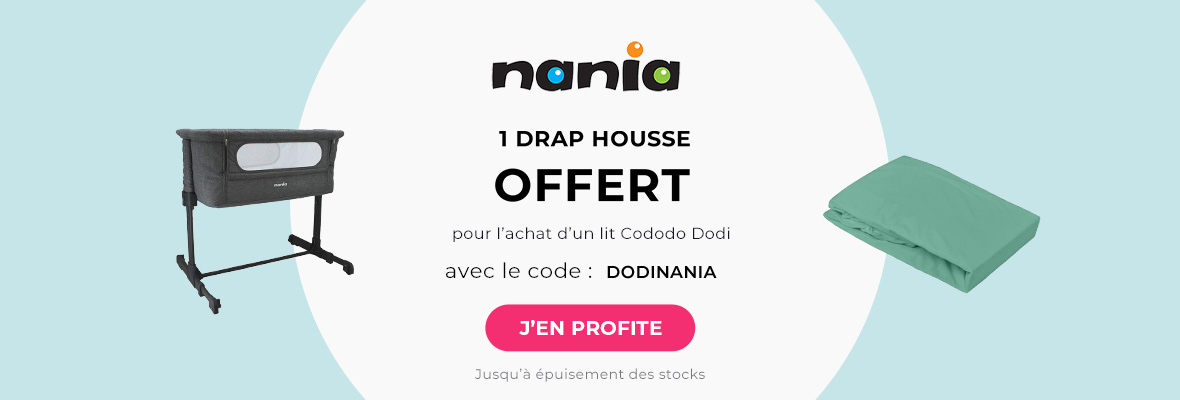 Nania : 1 lit cododo dodi = 1 drap housse offert