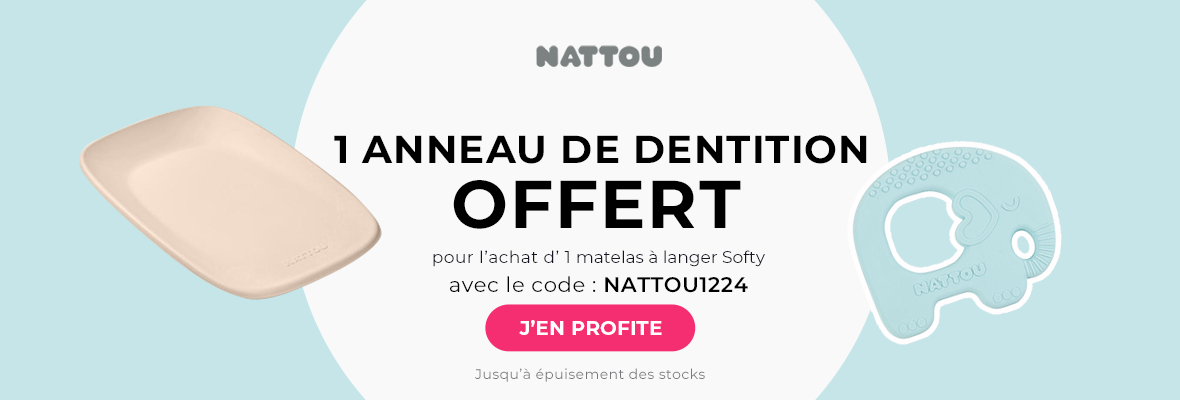 Nattou : 1 matelas à langer Softy acheté = 1 anneau de dentition offert