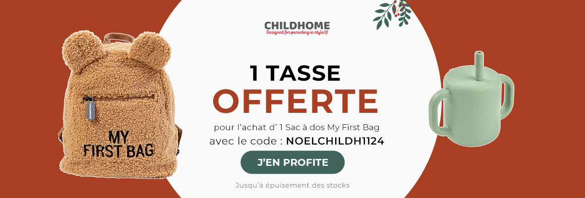 Childhome : 1 sac à dos enfant my first bag acheté = 1 tasse à paille offerte