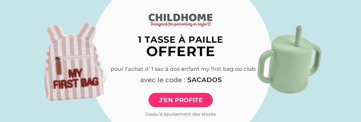 Childhome : un sac à dos enfant acheté = une tasse à paille offerte